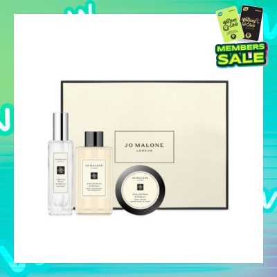 JO MALONE London Fragance Layering Collection Packset consists English Pear & Freesia Cologne Spray 30ml +  Blackberry & Bay Body Cream 50ml + Wood Sage & Sea Salt Body Wash 100ml