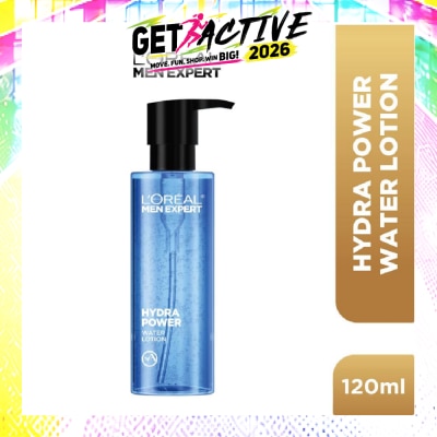 L'OREAL PARIS MEN EXPERT - Hydra Power Water Lotion (For Refreshed + Revitalized + Visibly Plumper & Supple Skin) 120ml image