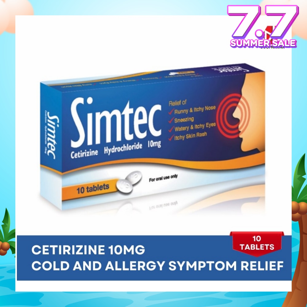 Cetirizine 10Mg (Relief Cold And Allergy Symptoms) Tablet 10s