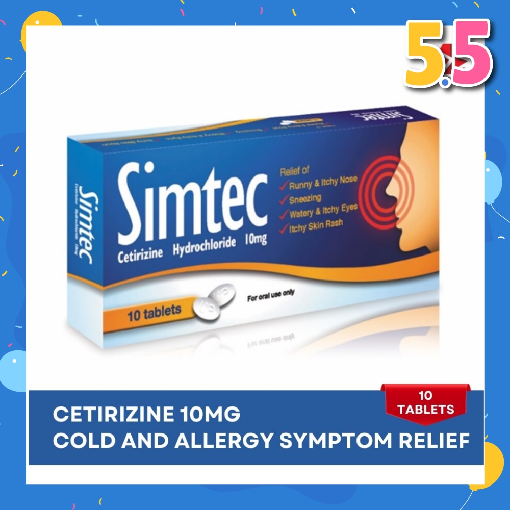 Cetirizine 10Mg (Relief Cold And Allergy Symptoms) Tablet 10s