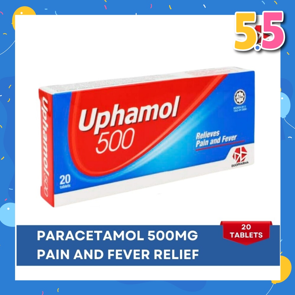 Paracetamol 500Mg (Relief Pain And Reduces High Temperature And Fever) Tablet 20s
