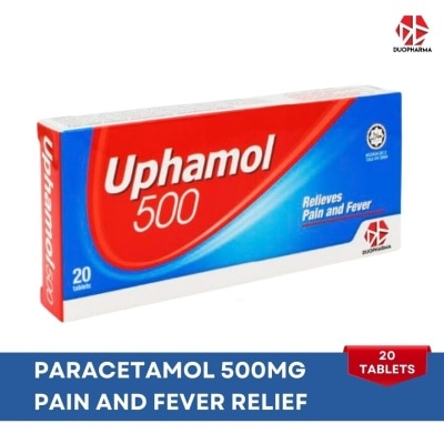 UPHAMOL Paracetamol 500Mg (Relief Pain And Reduces High Temperature And Fever) Tablet 20s