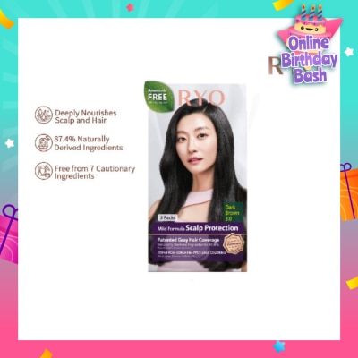 RYO Mild Formula Gray Hairdye Cream 3.0 Dark Brown 1s
