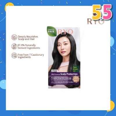 RYO Mild Formula Gray Hairdye Cream 3.0 Dark Brown 1s