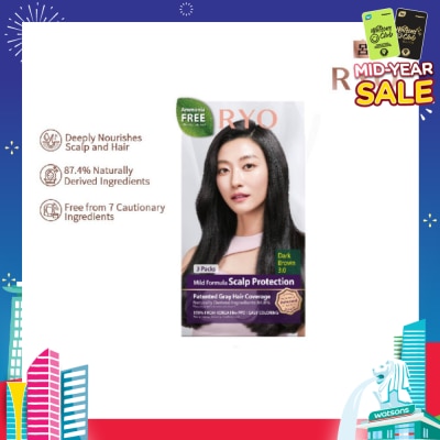 RYO Mild Formula Gray Hairdye Cream 3.0 Dark Brown 1s