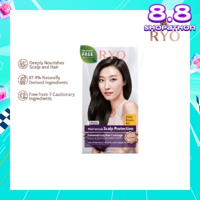 RYO Mild Formula Gray Hairdye Cream 4.0 Deep Brown 1s