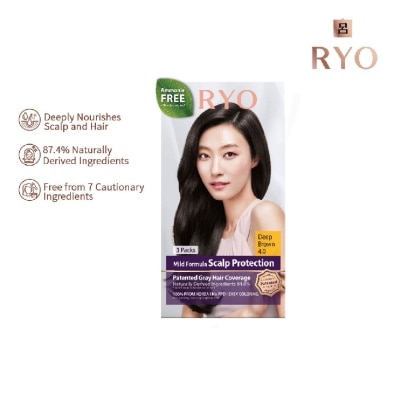 RYO Mild Formula Gray Hairdye Cream 4.0 Deep Brown 1s