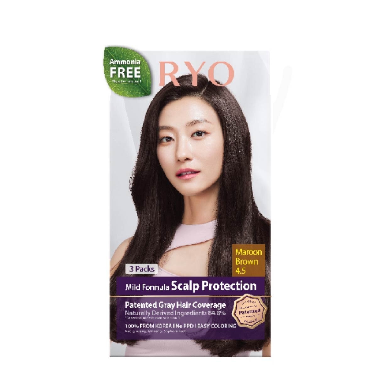 Mild Formula Gray Hairdye Cream 4.5 Maroon Brown 1s