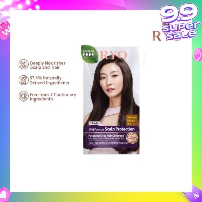 RYO Mild Formula Gray Hairdye Cream 4.5 Maroon Brown 1s