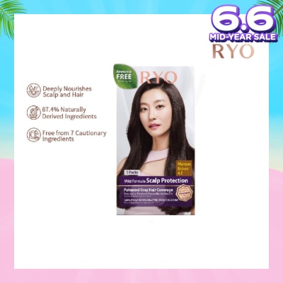 RYO Mild Formula Gray Hairdye Cream 4.5 Maroon Brown 1s