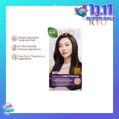 RYO Mild Formula Gray Hairdye Cream 4.5 Maroon Brown 1s