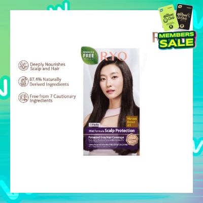 RYO Mild Formula Gray Hairdye Cream 4.5 Maroon Brown 1s