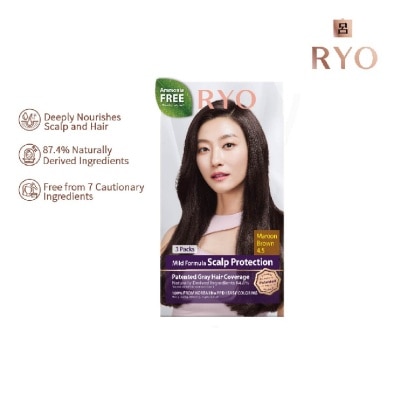 RYO Mild Formula Gray Hairdye Cream 4.5 Maroon Brown 1s