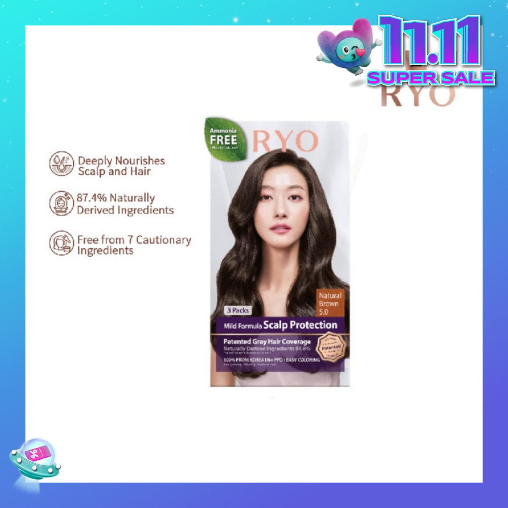 Mild Formula Gray Hairdye Cream 5.0 Natural Brown 1s