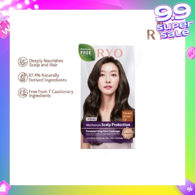 RYO Mild Formula Gray Hairdye Cream 5.0 Natural Brown 1s