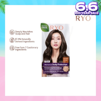 RYO Mild Formula Gray Hairdye Cream 5.0 Natural Brown 1s