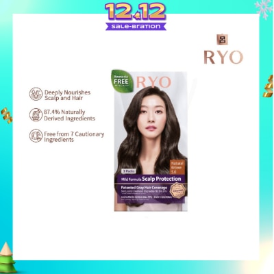 RYO Mild Formula Gray Hairdye Cream 5.0 Natural Brown 1s