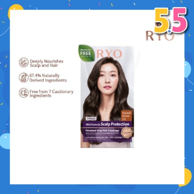 RYO Mild Formula Gray Hairdye Cream 5.0 Natural Brown 1s