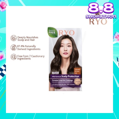 RYO Mild Formula Gray Hairdye Cream 5.0 Natural Brown 1s