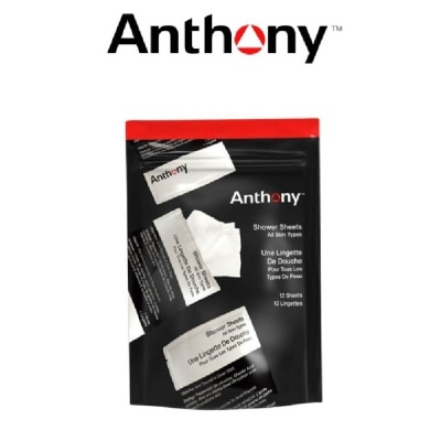 ANTHONY Shower Sheets Lingettes for All Skin Types 12s