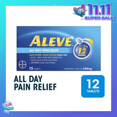 DR.ALVA Naproxen Sodium 220mg All Day Pain Relief Lasts Up to 12 Hours (Relief Joint & Muscle Pain) 12s