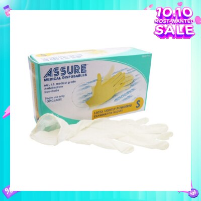 ASSURE Powdered Latex Gloves (For General and Examination Purposes) Size S 100s
