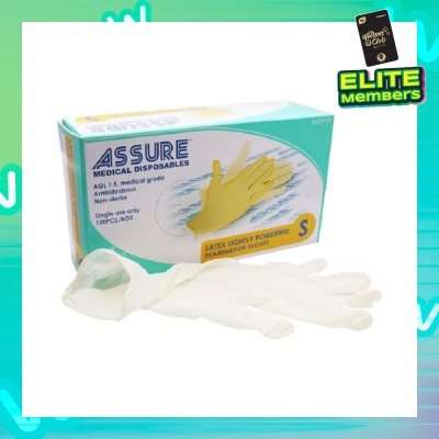 ASSURE Powdered Latex Gloves (For General and Examination Purposes) Size S 100s