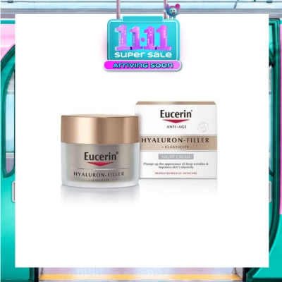 EUCERIN Hyaluron Filler + Elasticity Night Cream (Anti Age + Improves Skin Elasticity) 50ml image