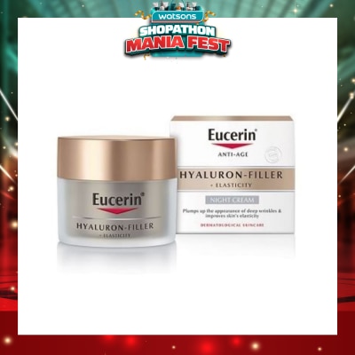 EUCERIN - Hyaluron - Filler + Elasticity Night Cream (Anti-Age + Improves Skin Elasticity) 50ml