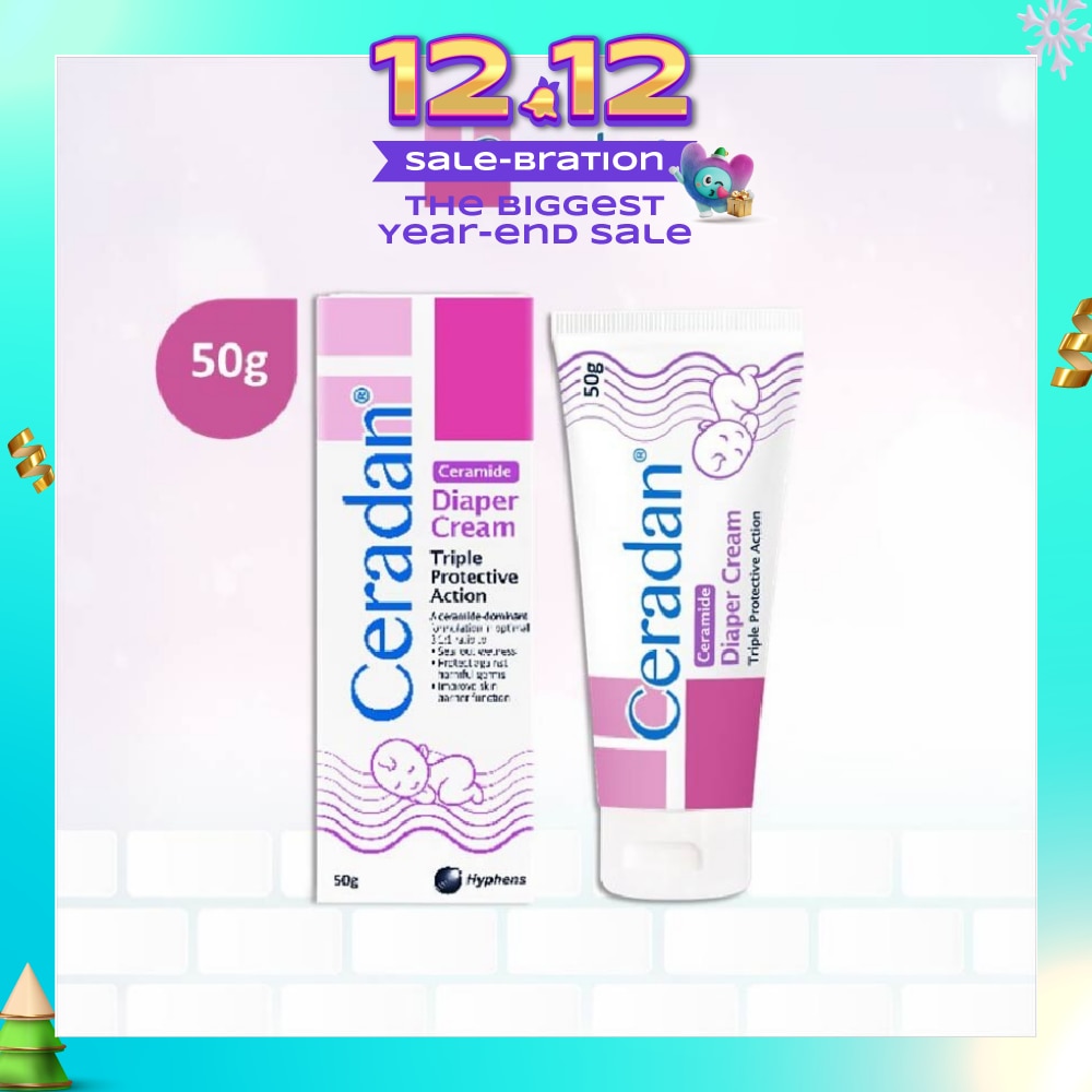 Diaper Cream (Protect & Prevent Diaper Rash + With Zinc Oxide, Octenidine & 3:1:1 Ceramide) 50g