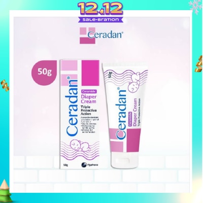 CERADAN Diaper Cream (Protect & Prevent Diaper Rash + With Zinc Oxide, Octenidine & 3:1:1 Ceramide) 50g
