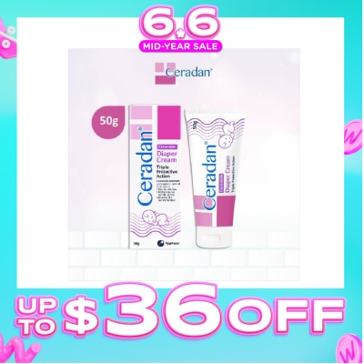 CERADAN - Diaper Cream (Protect & Prevent Diaper Rash + With Zinc Oxide, Octenidine & 3:1:1 Ceramide) 50g