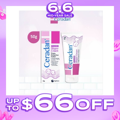 CERADAN - Diaper Cream (Protect & Prevent Diaper Rash + With Zinc Oxide, Octenidine & 3:1:1 Ceramide) 50g