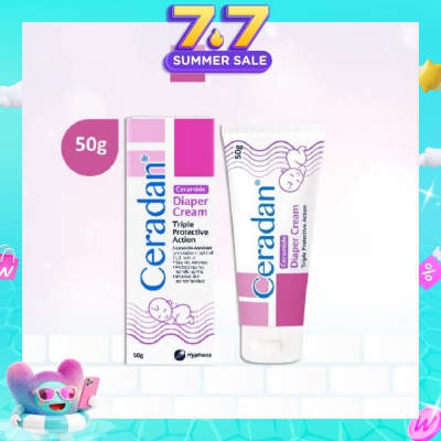CERADAN - Diaper Cream (Protect & Prevent Diaper Rash + With Zinc Oxide, Octenidine & 3:1:1 Ceramide) 50g
