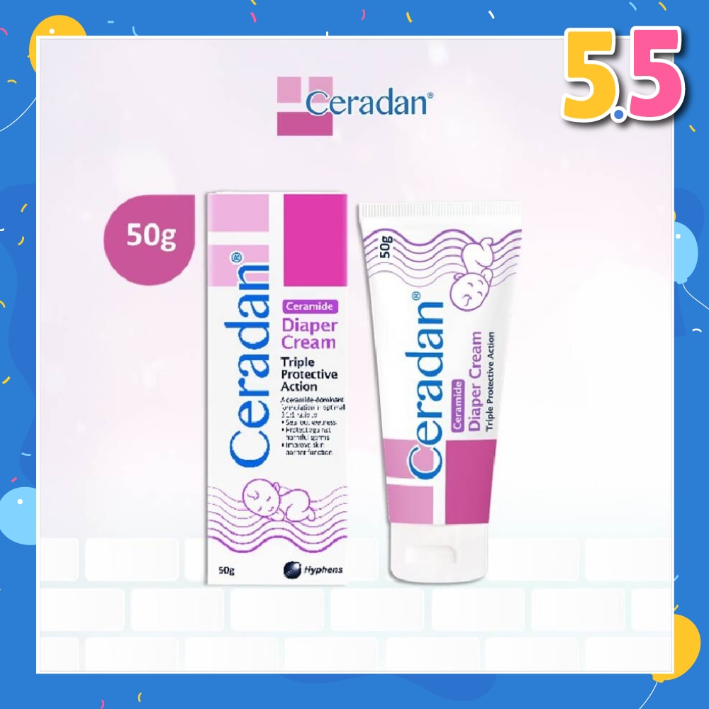 Diaper Cream (Protect & Prevent Diaper Rash + With Zinc Oxide, Octenidine & 3:1:1 Ceramide) 50g