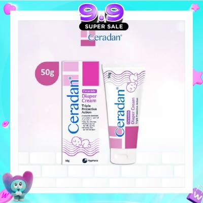 CERADAN - Diaper Cream (Protect & Prevent Diaper Rash + With Zinc Oxide, Octenidine & 3:1:1 Ceramide) 50g image