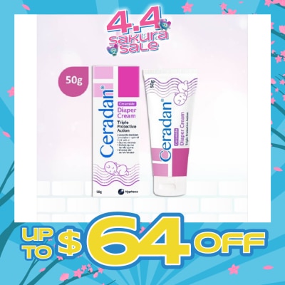 CERADAN - Diaper Cream (Protect & Prevent Diaper Rash + With Zinc Oxide, Octenidine & 3:1:1 Ceramide) 50g