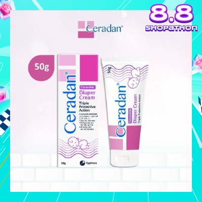 CERADAN Diaper Cream (Protect & Prevent Diaper Rash + With Zinc Oxide, Octenidine & 3:1:1 Ceramide) 50g