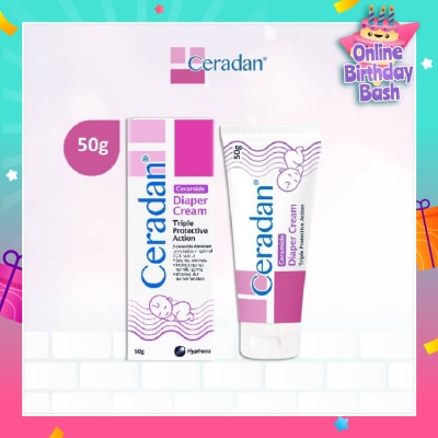 CERADAN Diaper Cream (Protect & Prevent Diaper Rash + With Zinc Oxide, Octenidine & 3:1:1 Ceramide) 50g