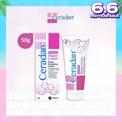 CERADAN Diaper Cream (Protect & Prevent Diaper Rash + With Zinc Oxide, Octenidine & 3:1:1 Ceramide) 50g