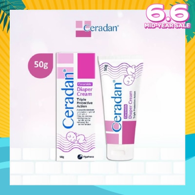 CERADAN Diaper Cream (Protect & Prevent Diaper Rash + With Zinc Oxide, Octenidine & 3:1:1 Ceramide) 50g