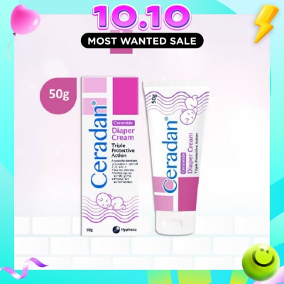 CERADAN Diaper Cream (Protect & Prevent Diaper Rash + With Zinc Oxide, Octenidine & 3:1:1 Ceramide) 50g image