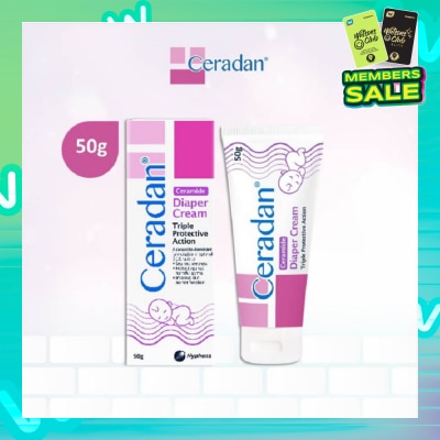 CERADAN Diaper Cream (Protect & Prevent Diaper Rash + With Zinc Oxide, Octenidine & 3:1:1 Ceramide) 50g