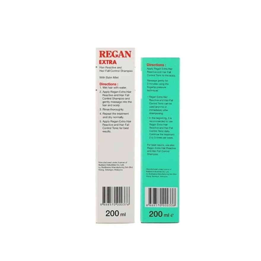 Regan Hair Reactive Extra Tonic W Balm Mint And Hair Reactive Extra Shampoo Set 200ml