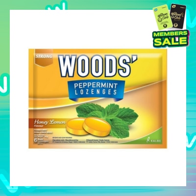 WOODS Peppermint Lozenges Honey Lemon 6s