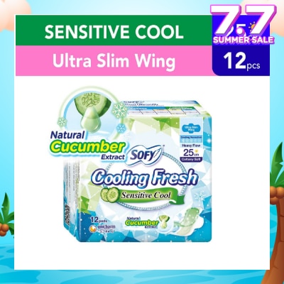 SOFY Sofy Cooling fresh Day Ultra Slim 25cm Wing Pad 12s (Cucumber)