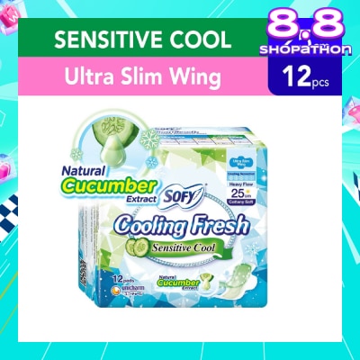 SOFY Sofy Cooling fresh Day Ultra Slim 25cm Wing Pad 12s (Cucumber)