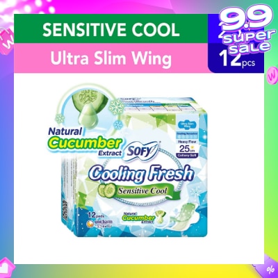 SOFY Sofy Cooling fresh Day Ultra Slim 25cm Wing Pad 12s (Cucumber)