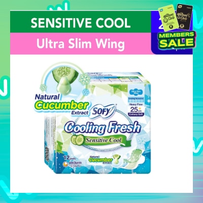 SOFY Sofy Cooling fresh Day Ultra Slim 25cm Wing Pad 12s (Cucumber)