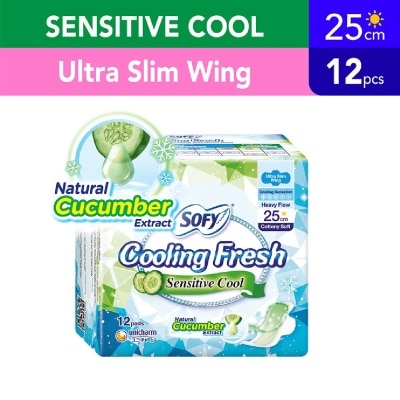 SOFY Sofy Cooling fresh Day Ultra Slim 25cm Wing Pad 12s (Cucumber)